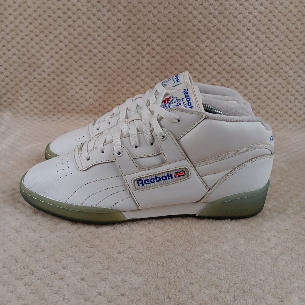 Men’s Size 8.5 Reebok North Carolina Classic Sneakers White Light Blue Accents - Picture 4 of 14